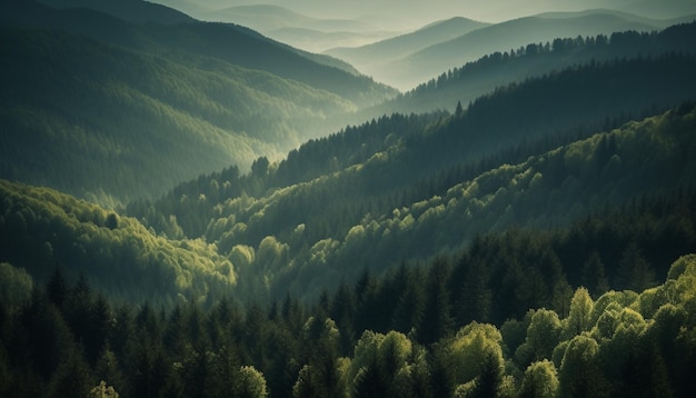 Majestätische Bergkette, ruhige Szenerie, Schönheit in der Natur, erzeugt durch KI