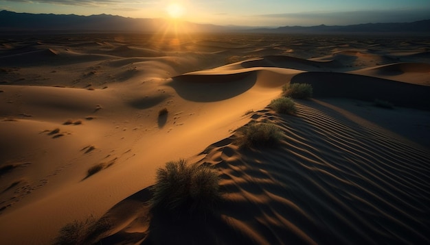 Kostenloses Foto majestätische sanddünen kräuseln sich in afrikas hitze, die von ki erzeugt wird