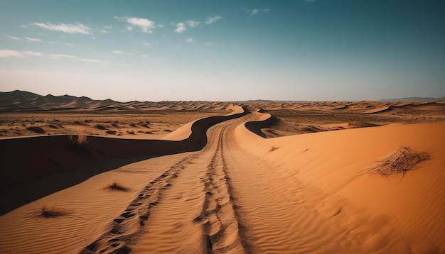 Kostenloses Foto majestätische sanddünenkurven erstrahlen in einer von ki generierten sonnenlichtsafari