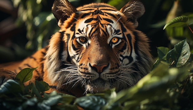 Kostenloses Foto majestätischer bengalischer tiger, wild und wunderschön in freier wildbahn, erzeugt durch künstliche intelligenz