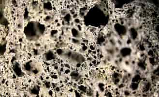 Kostenloses Foto makrofoto eines stücks porösen gesteins mit textur