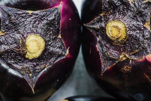 Kostenloses Foto makroschuß von zwei auberginen