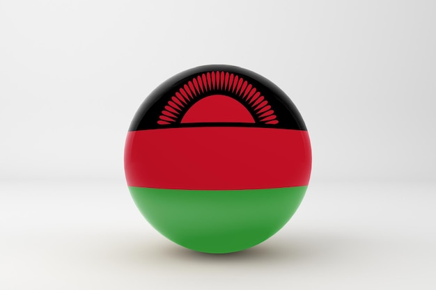 Kostenloses Foto malawi-flagge im weißen hintergrund