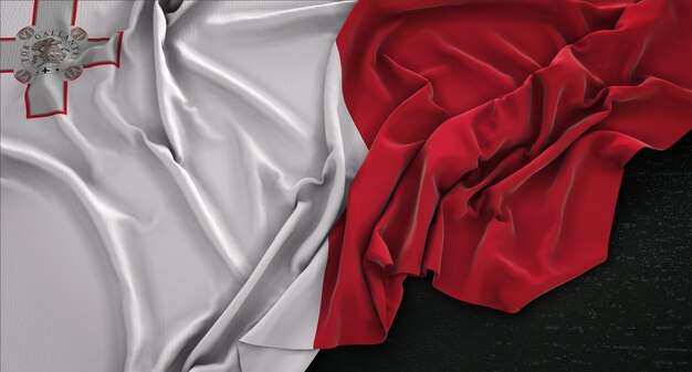 Malta-Flagge auf dunklen Hintergrund 3D Render