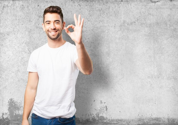 Man sprach ok mit seiner Hand