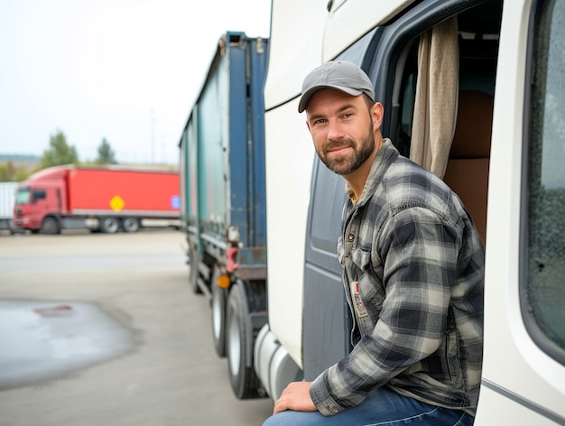 Kostenloses Foto man working as a truck driver