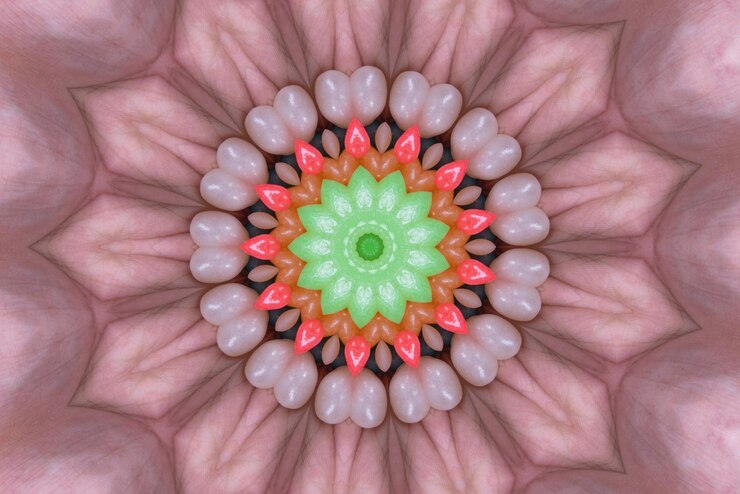 Kostenlose Foto mandalagrafik bunter musterhintergrund 3d