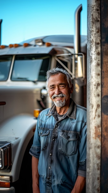 Mann arbeitet als LKW-Fahrer