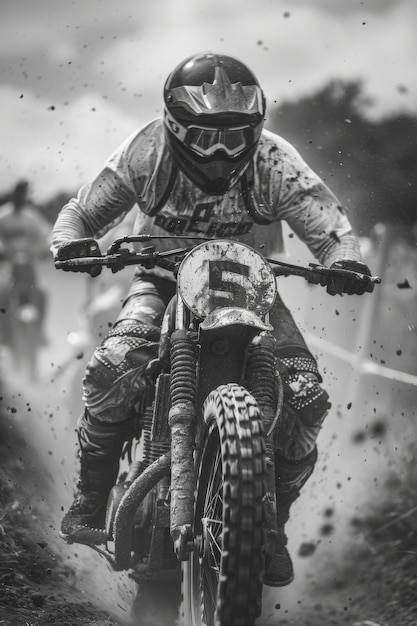 Mann, der auf einem Dirt-Bike fährt