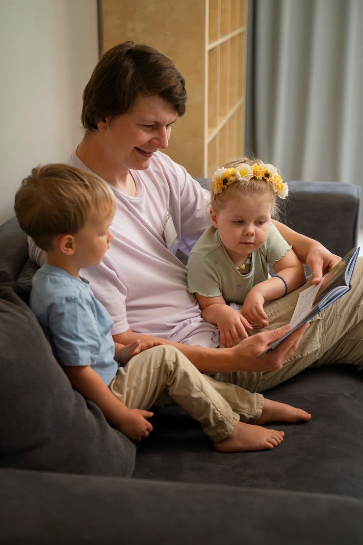 Kostenlose Foto mann, diener, der kinder babysittet