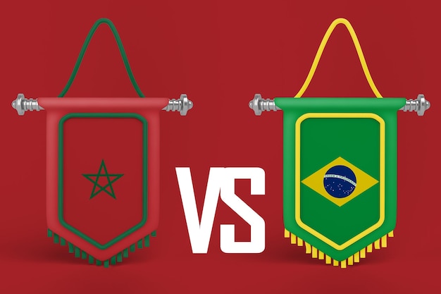 Marokko VS Brasilien Flaggenbanner