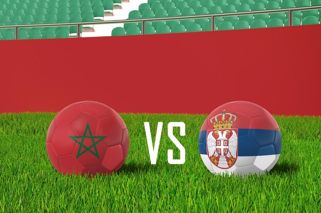 Marokko VS Serbien im Stadion