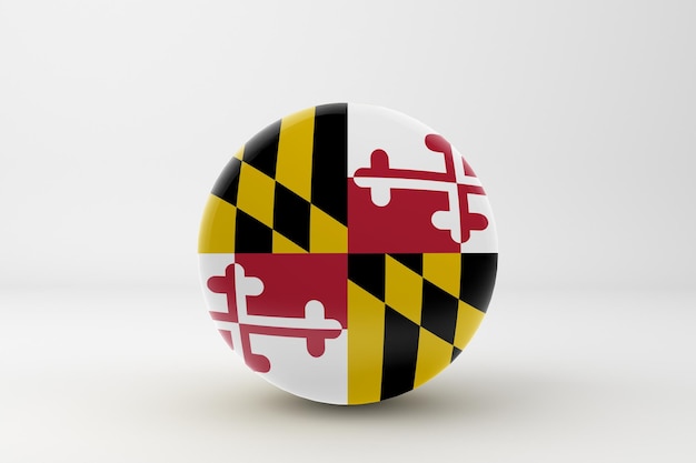 Maryland-Flagge im weißen Hintergrund