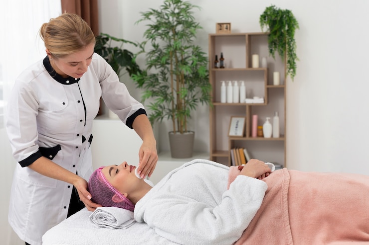 Kostenlose Foto masseur kümmert sich um ihren kunden