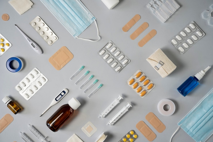 Kostenlose Foto medizin liefert anordnung draufsicht