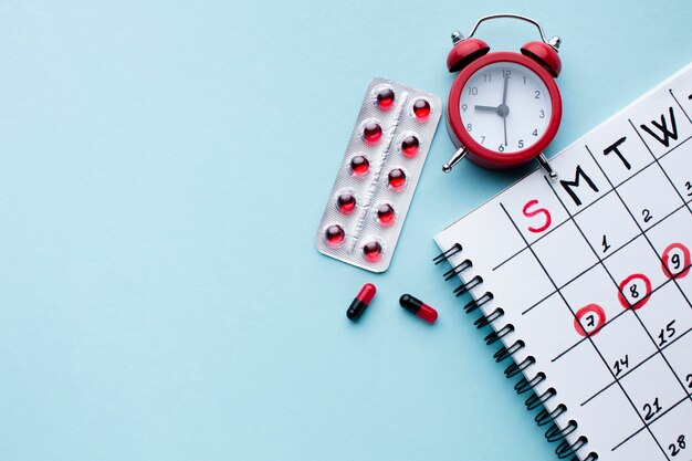 Medizinischer Behandlungskalender flach liegen