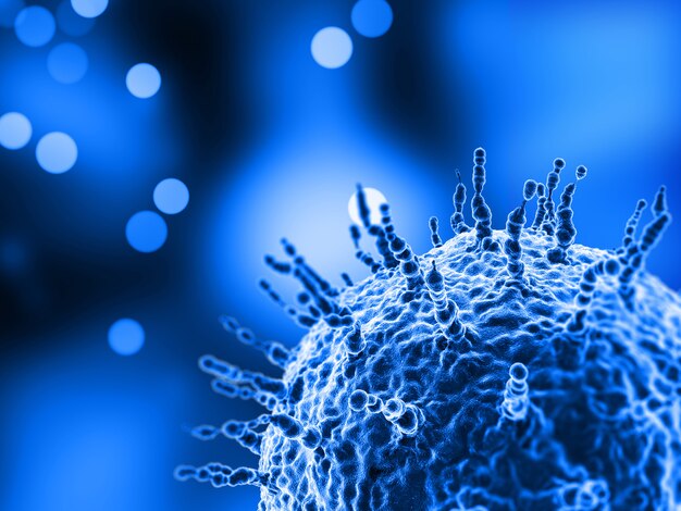 medizinischer Hintergrund mit Viruszelle