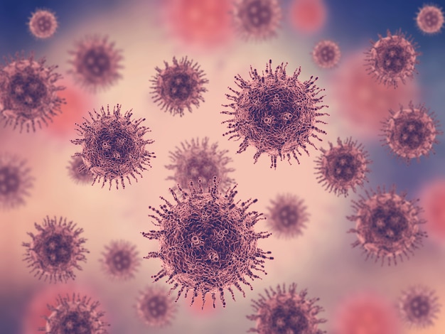 Kostenloses Foto medizinisches bild 3d mit viruszellen