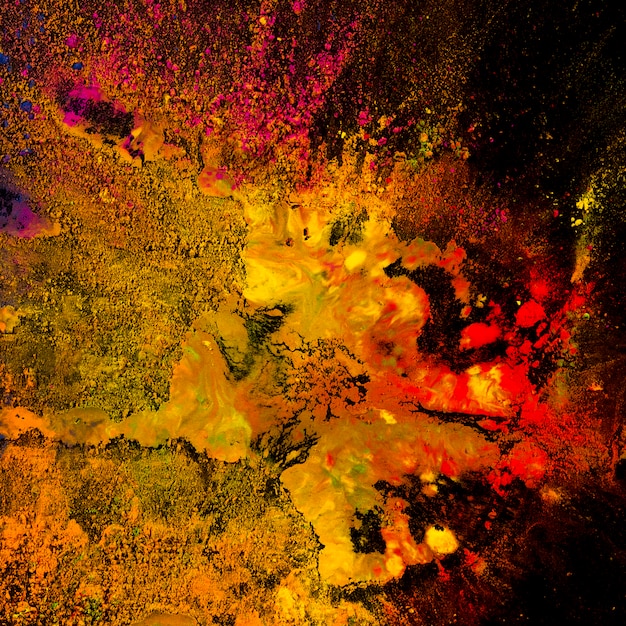 Mehrfarbige holi Pulver-Explosion über schwarzem Hintergrund