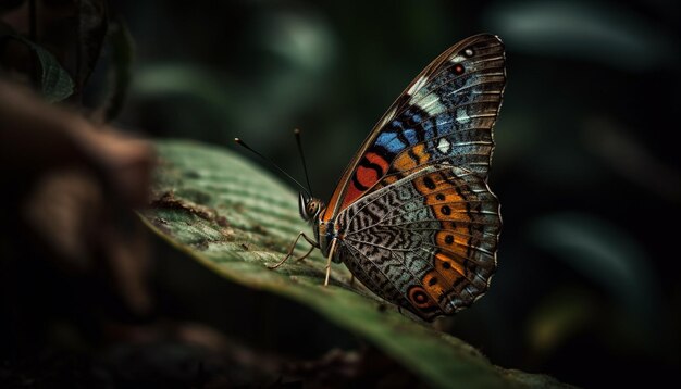 Kostenloses Foto mehrfarbige schmetterlingsflügel in nahaufnahme, die die durch ki erzeugte natürliche schönheit und zerbrechlichkeit zur geltung bringen
