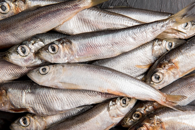 Menge von Thunfisch Draufsicht