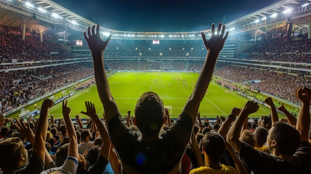 Kostenloses Foto menschen auf einem fußballstadion