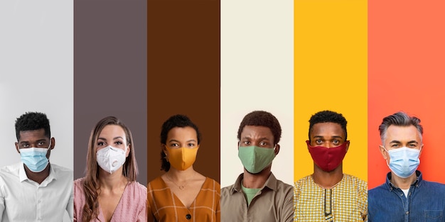 Menschen Collage Design mit Maske