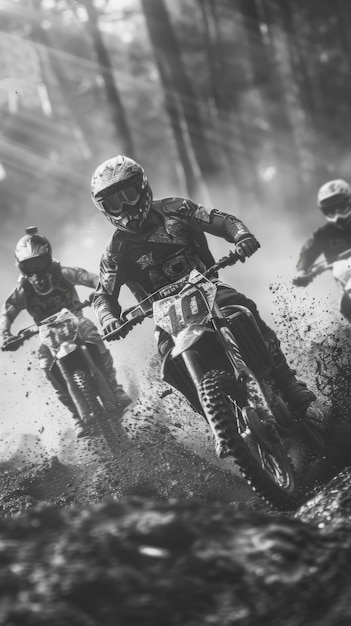 Menschen, die auf Dirtbikes fahren