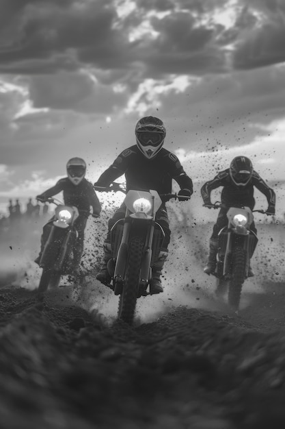 Menschen, die auf Dirtbikes fahren