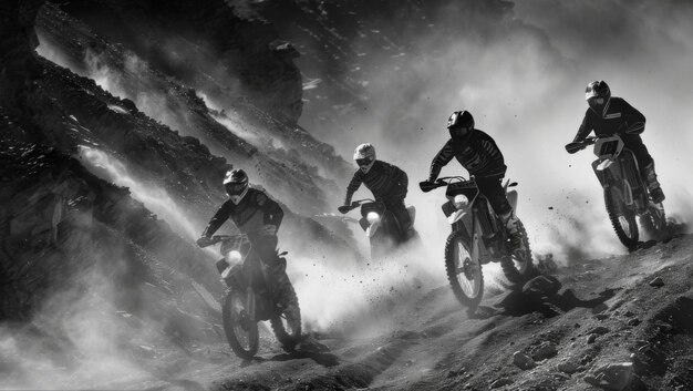 Menschen, die auf Dirtbikes fahren