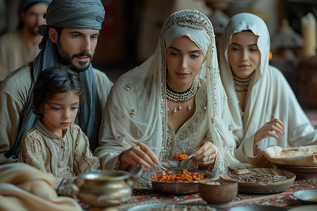 Kostenloses Foto menschen, die den ramadan zusammen feiern