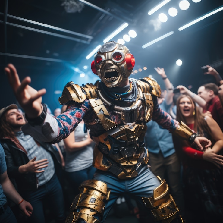 Menschen, die mit Robotern umgehen