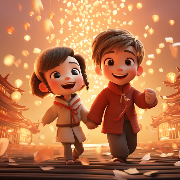 Menschen feiern das chinesische Neujahr