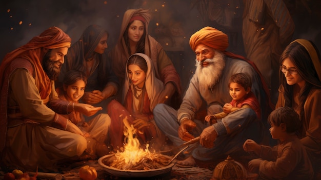 Kostenloses Foto menschen feiern das lohri-punjabi-volkfest