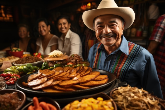 Kostenloses Foto menschen genießen mexikanisches barbecue