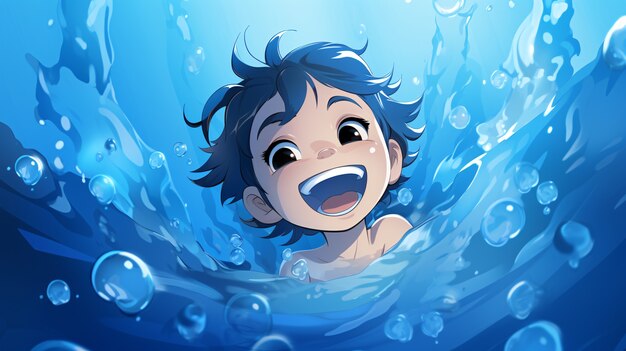 Menschlicher Charakter unter Wasser