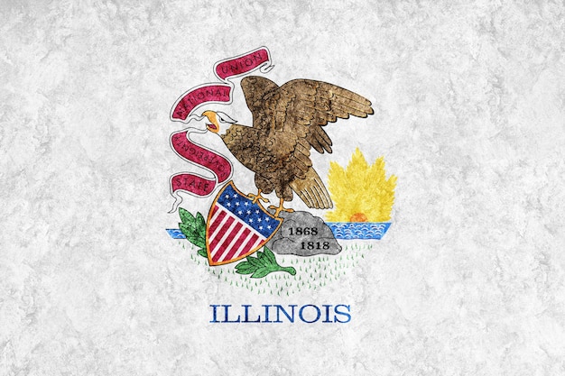 Kostenloses Foto metallic illinois state flag, hintergrund der illinois-flagge metallische textur