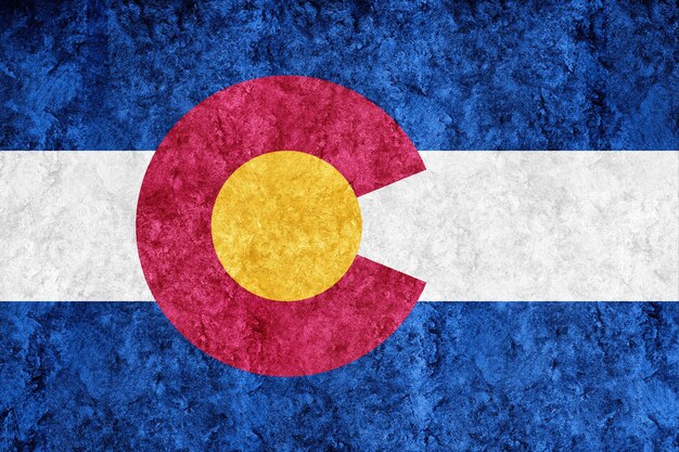 Metallische Colorado-Staatsflagge, Hintergrund der Colorado-Flagge Metallische Textur