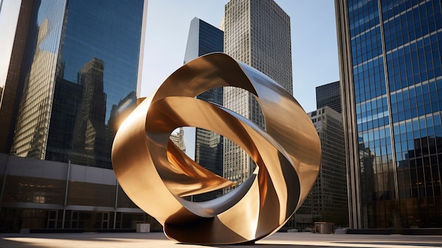 Metallische Skulptur in der Stadt