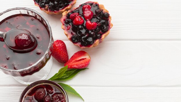 Mini-Obstkuchen von oben