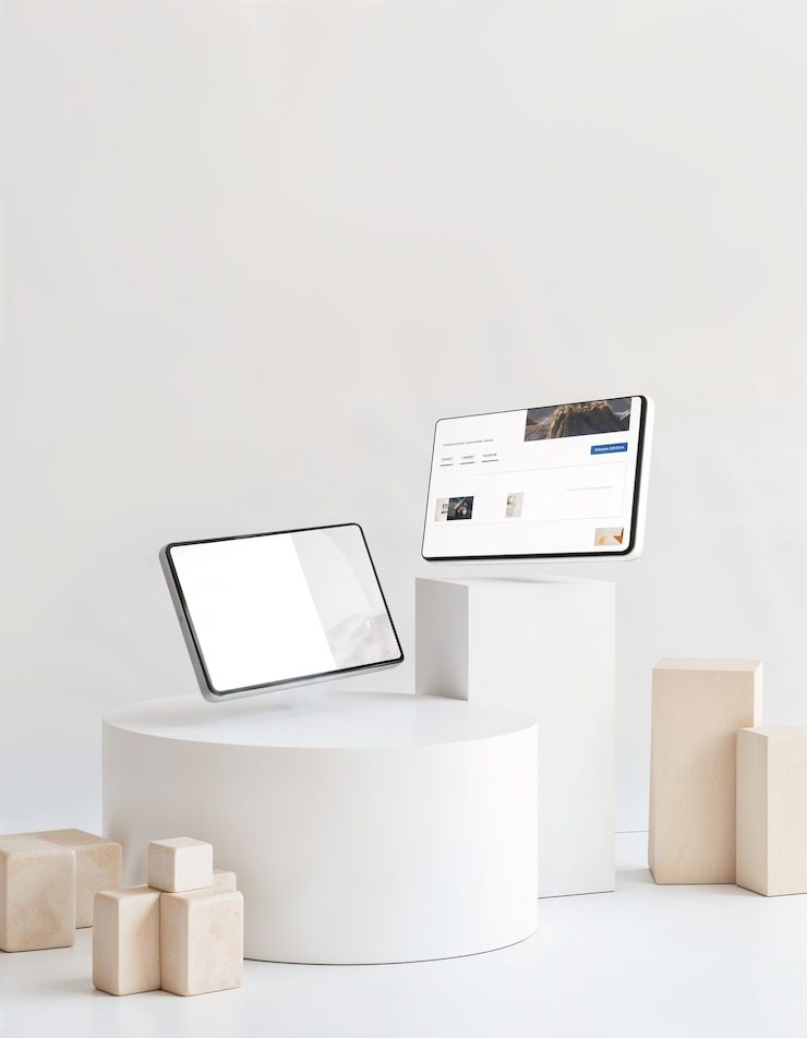 Kostenlose Foto minimaler bildschirmstil des geräts