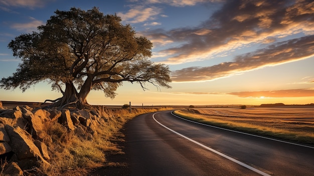 Minimalistische fotorealistische Straße