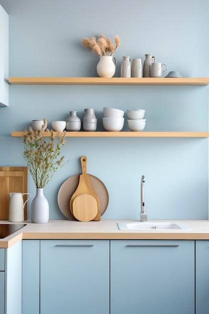 Kostenloses Foto minimalistische küchen-interieurgestaltung