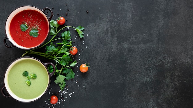 Minimalistischer gesunder vegetarischer Lebensmittelkopierraum