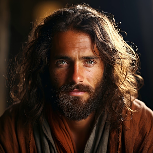Mittelgroßes Jesusporträt im Freien