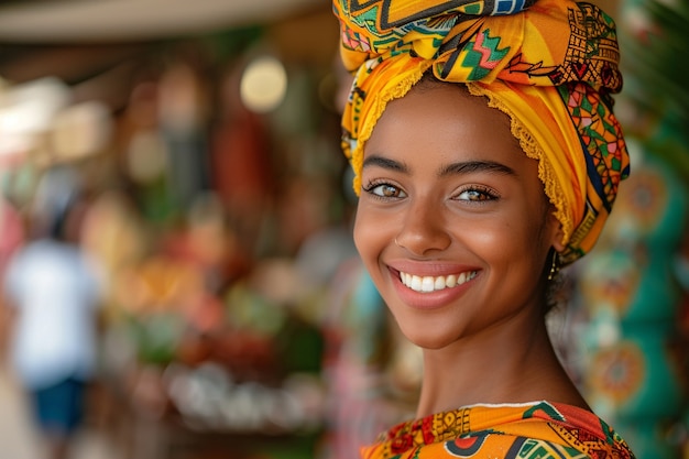 Kostenloses Foto mittelschuss schönes afrikanisches mädchen posiert