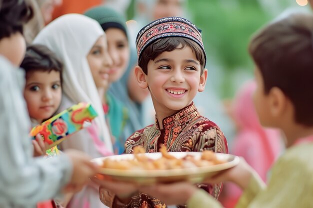 Mittlere Aufnahme zur Feier von Eid al-Fitr