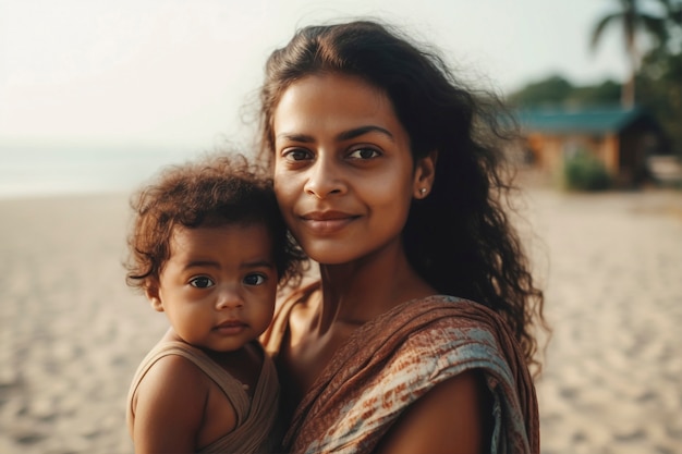 Kostenloses Foto mittlere schussmutter, die nettes baby hält