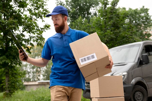 Mittlerer erschossener Mann mit Kiste