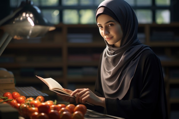 Mittlerer Schuss islamischer Lebensstil der Frau